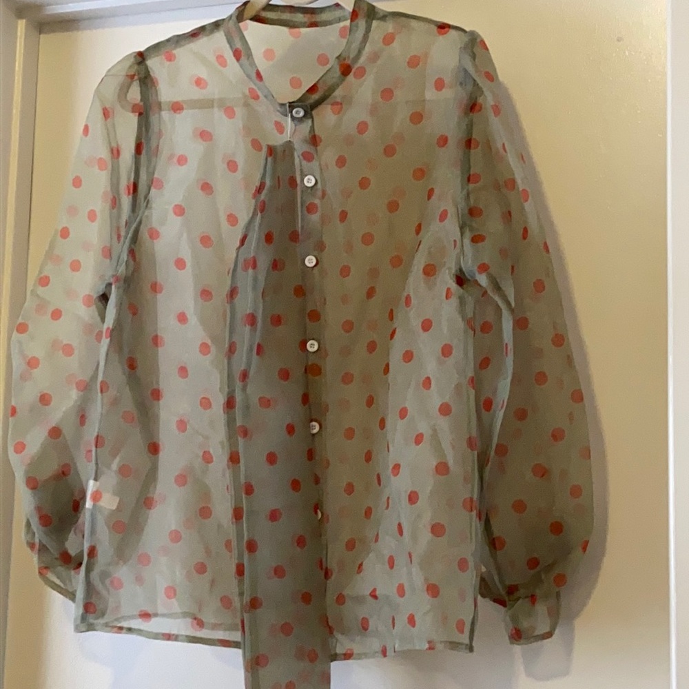 SHEIN. SHEER BLOUSE with 60inch sash.